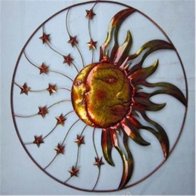 China Home Decoration Vintage Copper Metal Sun Face Wall Art Decoration for sale