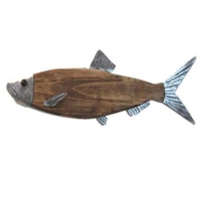 China Home Decoration Metal And Wood Sea Fish Wall Decoration for sale