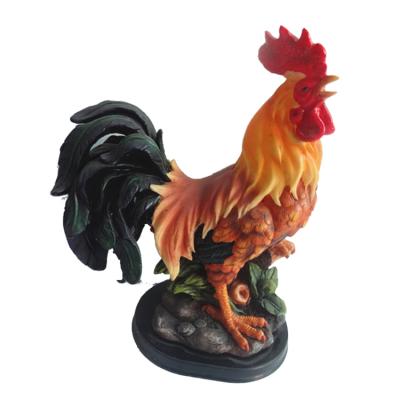 China Worldwide Style Decorative Antique Home Statues Resin Colorful Rooster for sale