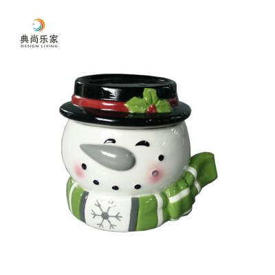 China Handcrafted Wholesale Ceramic Snowman Oil Censers For Home Decor for sale