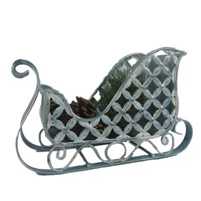 China New Outdoor Christmas Iron Decorative Decorations Sleigh With High Quality for sale