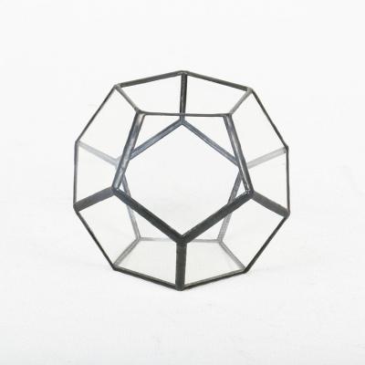 China Eco-friendly Geometric Mini Glass Frame Greenhouses Metal Box Planter Garden Pot Decoration Table Ideas for sale