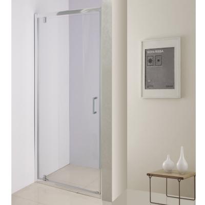 China Large Modern Clear Small Size Reversible Chrome Shower Entry Pivot Tempered Glass Aluminum Door for sale