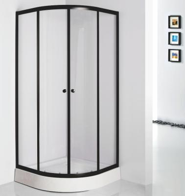 China Matt Quadrant Sliding Door Clear Modern Popular Black Shower Enclosure Glass Shower Room for sale