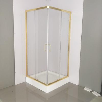 China Modern Chinese Factory Gold Hot Sale Cheap Bathroom Tempered Glass Door Shower Enclosure for sale