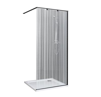 China Modern Factory Direct Adjustable Portable Black Aluminum Shower Screen KD Wetroom Walk In for sale