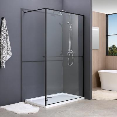 China S258 Modern 90x200cm Wetroom With Shelf And Towel Hook Black Painted Aluminum Profile Shower Room for sale