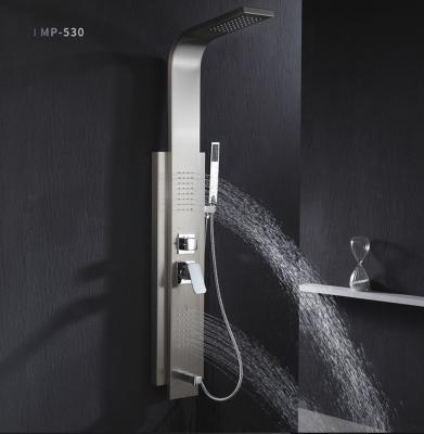 China Modern Luxury Black 304 Stainless Steel Royo Shower Column Multifunctional Massage Shower Panel for sale