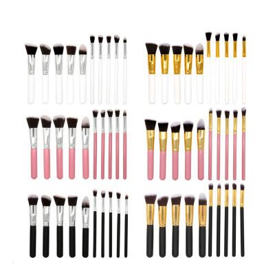 China Wholesale custom marbel 10pcs flat brush pink makeup set brush for sale