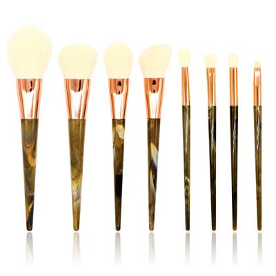 China Flat Brush Personalized Cute Quality Soft Hair 8pcs Full Makeup Brush Set for sale