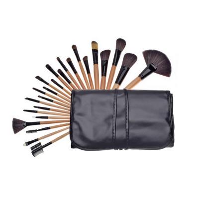 China Flat Brush Factory Directly 24pcs Makeup Eyelash Base Mascara Sweeps Tools Beauty Cosmetic Makeup Brushes With Leather Case for sale