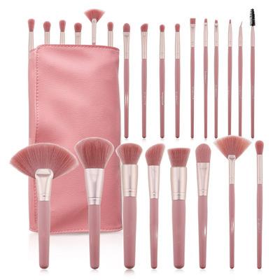 China Angular Blush 24 Pcs Wooden Handle Soft Stiffen Makeup Brushes Manufacturer Directly Cosmetic Tool Pink Makeup Brush Set for sale