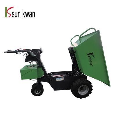 China Building Material Shops 320L Electric Motor Wheelbarrow With Four Wheel for sale