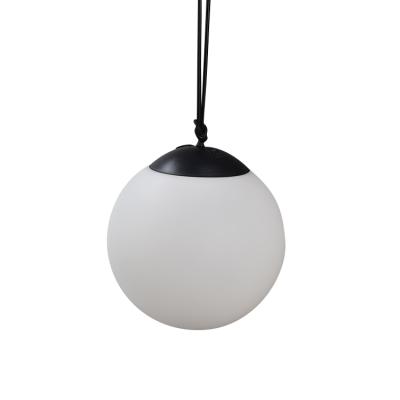 China Durable Modern Ball Pe Plastic Shade Decorative Hanging Led Pendant Light For Garden for sale