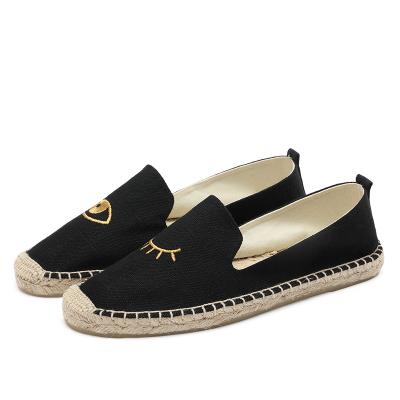 China Factory Stock Casual Shoes Women Loafer Slip-On Wholesale Women Cheap Custom Espadrilles for sale