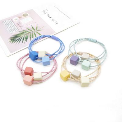 China Fashion Korean fashion and simple frosted rubber square hair rings hair accessories for kids for sale