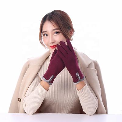 China Fashion Women's Gloves Winter Warm Touch Screen Full Finger Gloves Thin Light Female Lady Autumn Winter Outdoor Sport Driving for sale