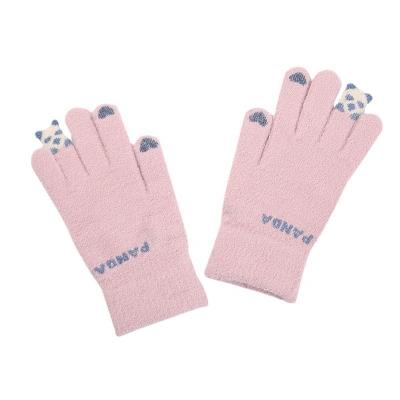 China New Fashion Winter Plush Gloves Stretch Knit Cute Cold-proof Student Autumn And Winter Warm Gloves Girls Touch Screen Gloves for sale