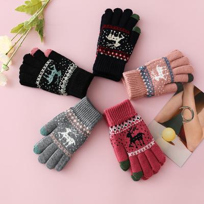 China Ladies Fawn Warm Touch Screen Gloves fashion plus thick velvet fashion gloves writing outdoor riding gloves for sale