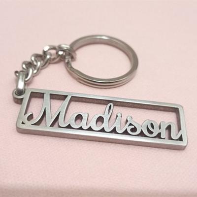 China Decoration Gift Custom Name Key Chain Personalized Stainless Steel Pendant Keychains For Women Men Customized Nameplate Keychain Jewelry Gifts for sale