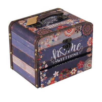 China New And Creative Style OEM Home Decor Ornament Box With Sewing Accessories Portable Wooden Sewing Kit Box for sale