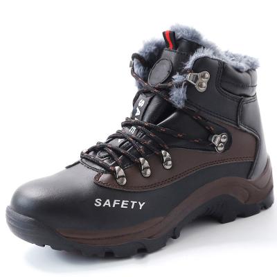 China Steel Toe Winter Safety Shoes Warm Work Boots Waterproof Mid Cut Steel Toe Shoes Men Protective Shoes for sale