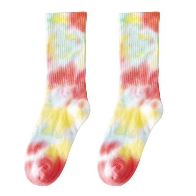 China High Quality Tie Dye Sock Women Custom Logo Print Breathable Fashion Men's Socks for sale