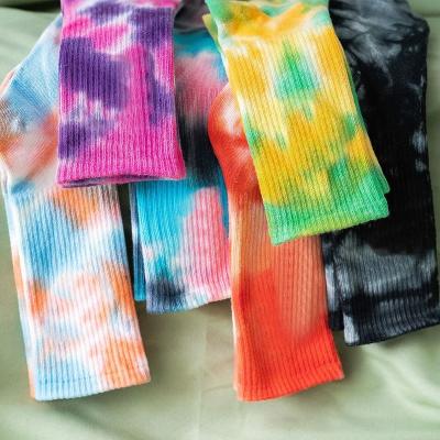 China New Design Breathable Tie Dye OEM Socks Custom Logo Socks for sale