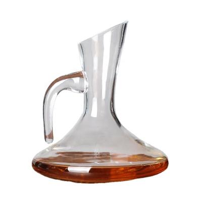 China Hotel / Home / Restaurant Wholesale Tilted Top Glass Wine Decanter With Handle For Amazon for sale