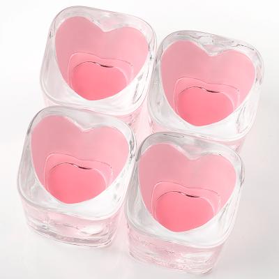 China New Classic/Postmodern Wholesale Customizable Whiskey Heart Shaped Shot Glasses 1.5 Ounce for sale