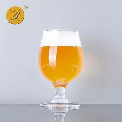 China Handmade Stemmed Belgian Beer Glass Custom Printing Tulip Beer Glass 10oz 290ml for sale