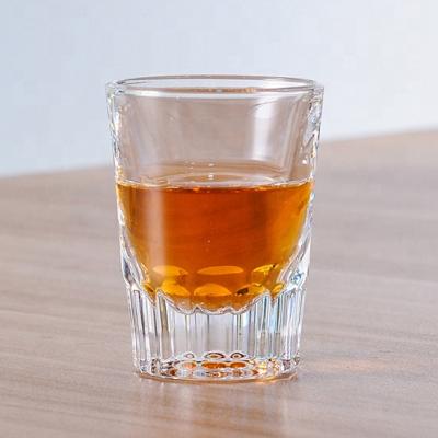 China Viable Custom Restaurant 2oz Barware Thick Bottom Heavy Shots Whiskey Glasses for sale