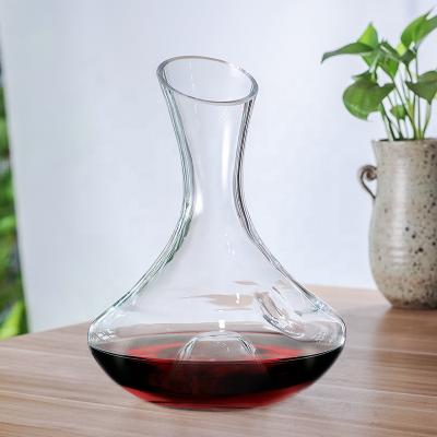 China Wholesale Hotel / Home / Restaurant Glass Wine Decanter Free Sample With A Tilted Top for sale