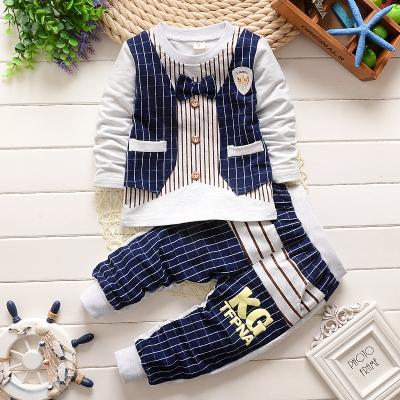 China Long Sleeves Spring Cotton Long Sleeves Vest And Pants Suit 2pcs Kids Clothes Boys for sale