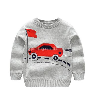 China Anti-pilling crew neck kids sweaters, car clog pullover sweater for baby boy, kids sweater for sale