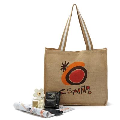 China Eco Designer Promotional Large Empty Cotton Handled Custom Knitting Canvas Tote Bag for sale