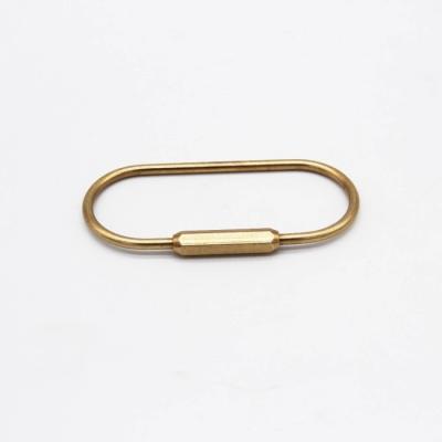 China Gift Daily Use Wholesale Custom Design Rustproof Oval Brass Key Ring for sale