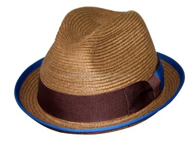 China Decorate picture plain paper braid hats, men straw hats, cheap fedora hats for men for sale