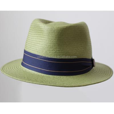 China Image Mens 3bu Paper Braid Straw Hats, Fedora Hats, Fashion Hat With Nice Band for sale