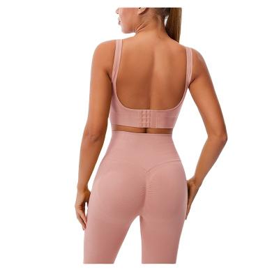 China 2023 New Gradient Sports Suit Stretch Bra Breathable Seamless High Waist Fitness Buttocks Pants Yoga Lifting Sets for sale