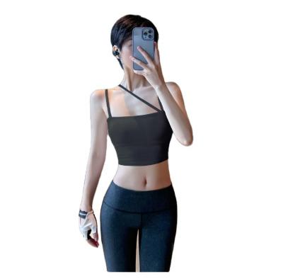 China 2023 New Outdoor Fitness Vest Quick Dry Bra Breathable Naked Beauty Yoga Women Sports Shockproof Tight Bra for sale