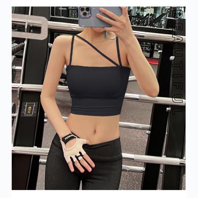 China 2023 new fitness breathable naked vest tight shockproof yoga bra running beauty women sports outdoor quick dry bra for sale