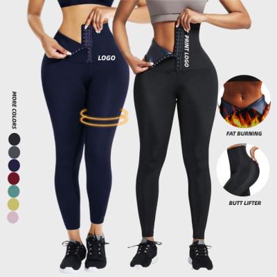 China Breathable Fat Burning Butt Lifter Women Slimming Trainer Custom Leg Shaper Thigh Gum Shaper Neoprene Waist Leggings Private Label for sale