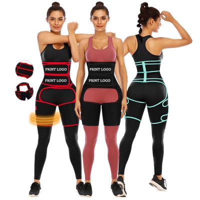 China Dropshipping Custom Weight Loss Neoprene Double Strap Waist Trainer Shaper And Thigh Butt Lifter Fogproof Trainer for sale