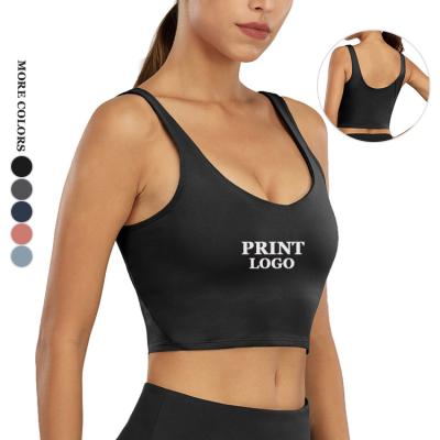 China Breathable Custom Plain Sleeveless Fitness Wear Workout Tops Women Bra for sale