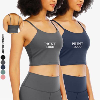 China High Quality Breathable Spaghetti Strap Gym Tank Top Women Activewear Sports Bra Crop Top for sale