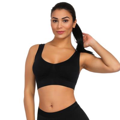 China Bulk Antibacterial Wide Straps Non-wired Seamless Daily Exercise Quality Sports Bra for sale