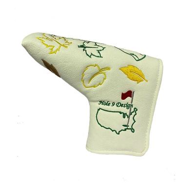 China Golf Leather Putter Blade Leaf PU Maple Cover Blade Putter Head Cover for sale