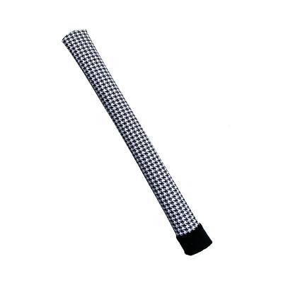 China Protect Alignment Stick Black And White Houndstooth Printed Fabric Padded Golf Alignment Stick Cover for sale