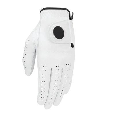 China Custom Logo Women's Cabretta Sheepskin Golf Gloves Rubber Women's Leather Golf Glove for sale